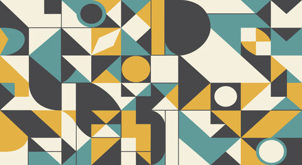 Abstract geometric pattern with bold shapes and contrasting colors