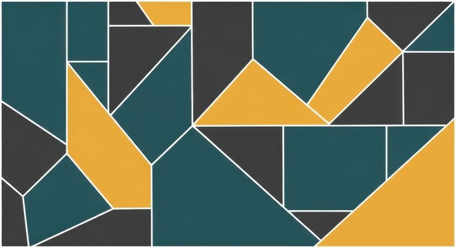 Geometric Abstract Pattern with Bold Colors and Intricate Polygonal Design