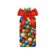 Colorful Christmas gift tags with vibrant holiday designs, festive labels with patterns and illustrations, merry seasonal decorations isolated on transparent background PNG