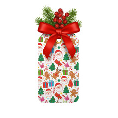 Colorful Christmas gift tags with vibrant holiday designs, festive labels with patterns and illustrations, merry seasonal decorations isolated on transparent background PNG