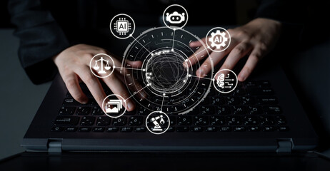 AI Assistant Brain Processor with LLM Technology, Big Data, Machine Learning, Generative AI for Business Support, Future Agentic AI Technology and Artificial Intelligence Prompt Engineering. Entice