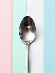 spoon on pastel background