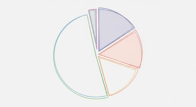 Pastel Segmented Circle Chart Depicting Data Visualization and Proportional Analysis