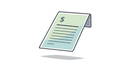 Minimalistic illustration of a financial receipt signifying business transactions and accounting