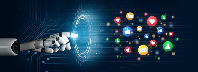 An AI assistant analyzes social media feedback and user engagement. This smart technology boosts online communication and interaction to grow a digital marketing network and community. Fermion