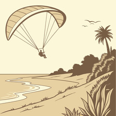 desert landscape with palm trees