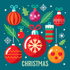Celebrate joyful Christmas with vibrant ornaments, festive decorations, and holiday cheer for warm greetings, seasonal designs, and merry invitations