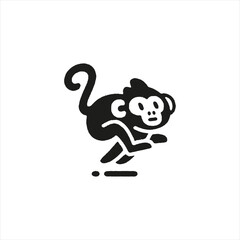 Playful monkey illustration leaping with energy, perfect for children's designs and fun educational materials