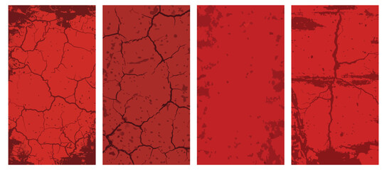 set of abstract red grunge background vector wallpaper