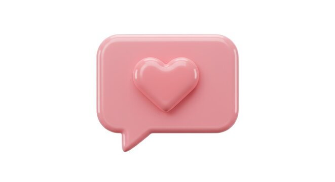 Pink Heart Chat Bubble - A Symbol of Love and Connection. - Powered by Adobe