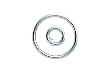 Metallic spiral nested within a shiny, larger ring