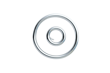 Metallic spiral nested within a shiny, larger ring