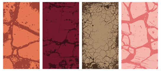 set of four abstract grunge background vector wallpaper