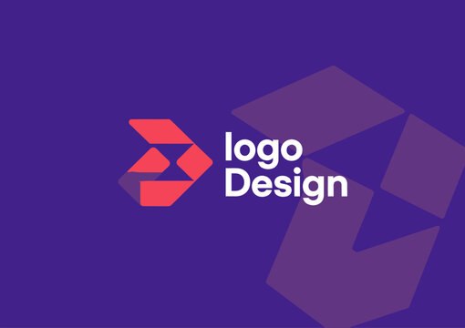 Innovative logo design using dynamic shapes and colors to represent creativity, modernity, and effective branding in a striking and visual format.