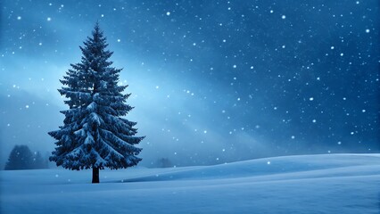 Obraz premium Winter Wonderland with Snow and Christmas Tree