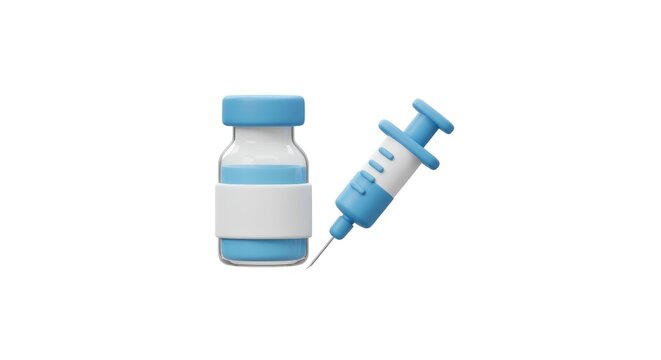 Vaccine vial and syringe on white background, medical concept. - Powered by Adobe