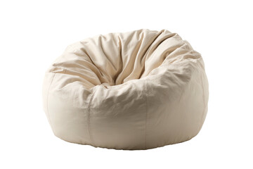 Creamy cloth beanbag, relaxed, round form, simple style