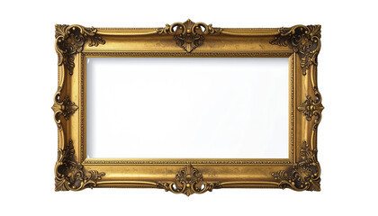 Ornate antique golden picture frame with intricate carvings and elegant design.