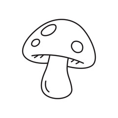 line art illustration of mushroom, suitable for minimalist design, healthy eating concepts and coloring book