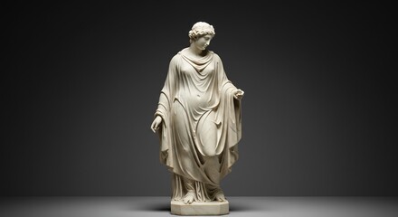 Obraz premium Statue of draped female figure in classical style