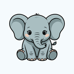 Obraz premium Cute baby elephant cartoon character