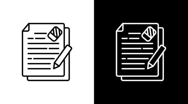 Document Edit White Icon Set Design