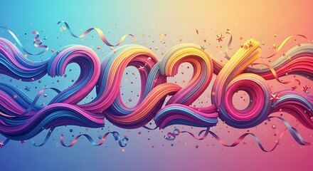 
“Happy New Year 2026 Celebration Illustration