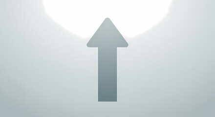 A simple upward arrow graphic, rendered in a minimalist style, symbolizing direction, progress, and growth against a soft, gradient background.