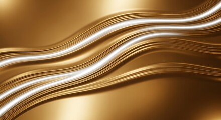 Obraz premium Abstract golden wave background with light effect and elegant design element