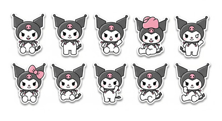Obraz premium set of black and white cats