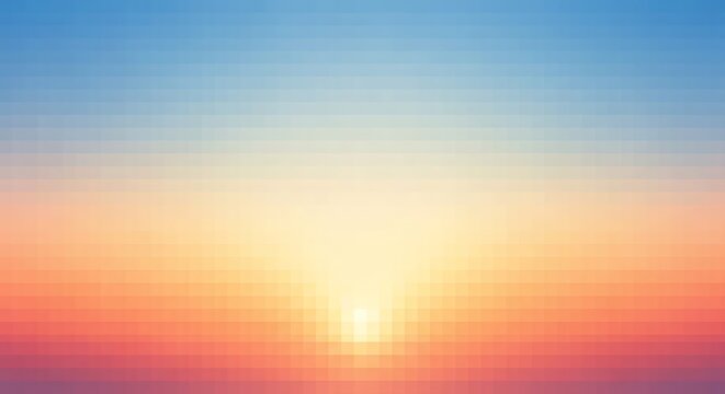 Pixelated Sunset Sky with Sun Rays Background Keywords: pixelated, sunset, sky, background, sun