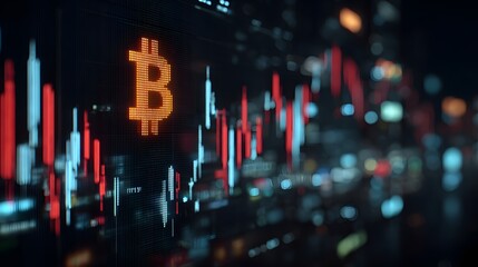 Futuristic stock exchange screen with rising