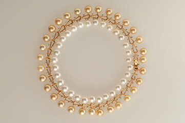 Jewelry with pearls on a white background for a greeting card background