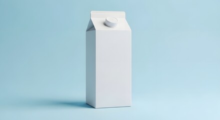 Blank White Carton Drink Packaging Mockup on Light Blue Background