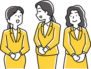 仲の良い3人の女性会社員