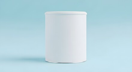 Blank White Cylinder Container Mockup on Blue Background