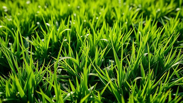 stolon. Lush green lawn with stolon network connecting grass clusters, morning dew. gardening catalogs, home-decor guides, designed for gardening and botanical catalogs, enhances decor appeal.