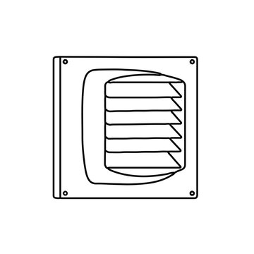 Air vent grille vector showing indoor ventilation slatted cover used for air circulation and climate control in architectural interiors
