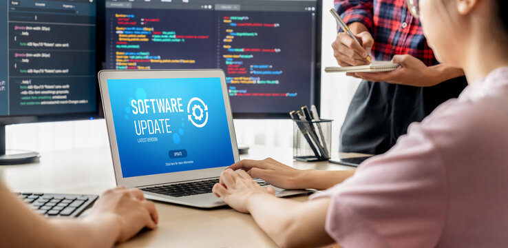 Software update on computer for brisk version of device software upgrade