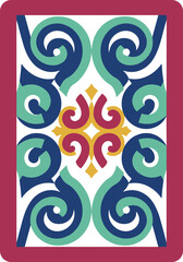 Decorative Flat Swirl Element Illustration with Colorful Ornamental Border