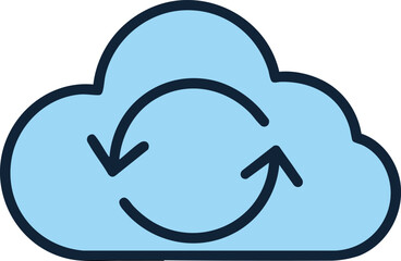 Cloud Data Synchronization: An illustration of cloud data synchronization, depicted by a symbolic cloud with arrows, signifying seamless data transfer and updates.