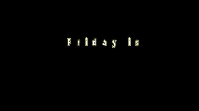 Black friday is here text with green and yellow outline on a black background displayed centrally