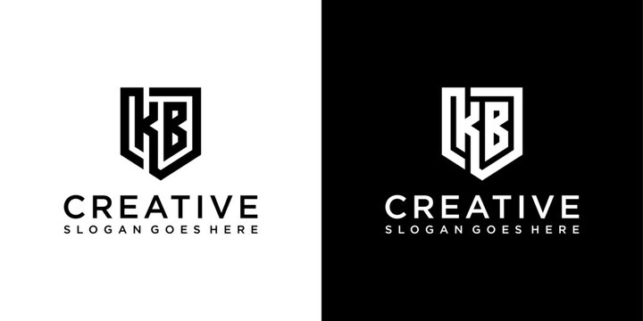 KB or BK initial letter logo design vector