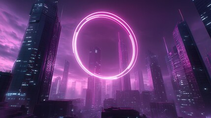 Abstract purple pink ring light image