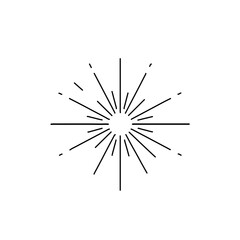 Fototapeta premium Starburst radiant symmetrical explosion shining light effect decorative pattern vector minimal artwork