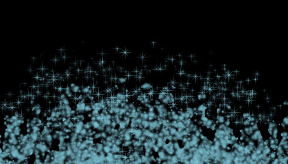 Effet désintégration bleu sur fond noir.