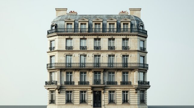 Elegant Parisian Architecture - A Detailed View of a Classic Building.