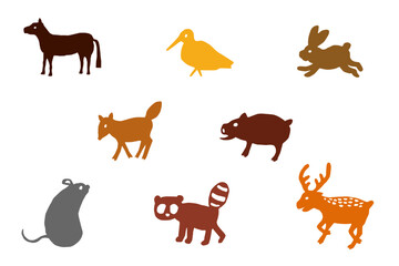 森に住む動物たちのイラスト集（ベクター） © PAVE VEGAS