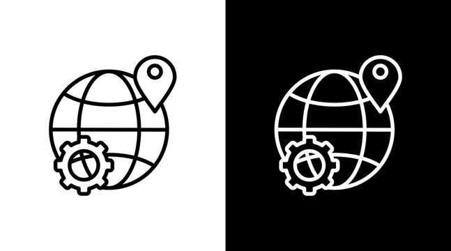 Ip Address White Icon Set Design