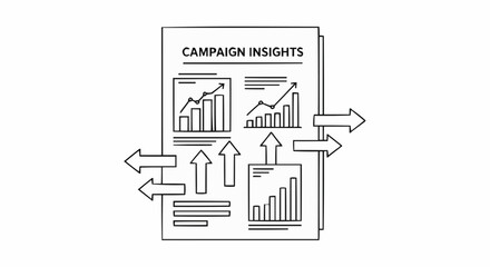 Campaign Insights Document with Charts and Arrows.